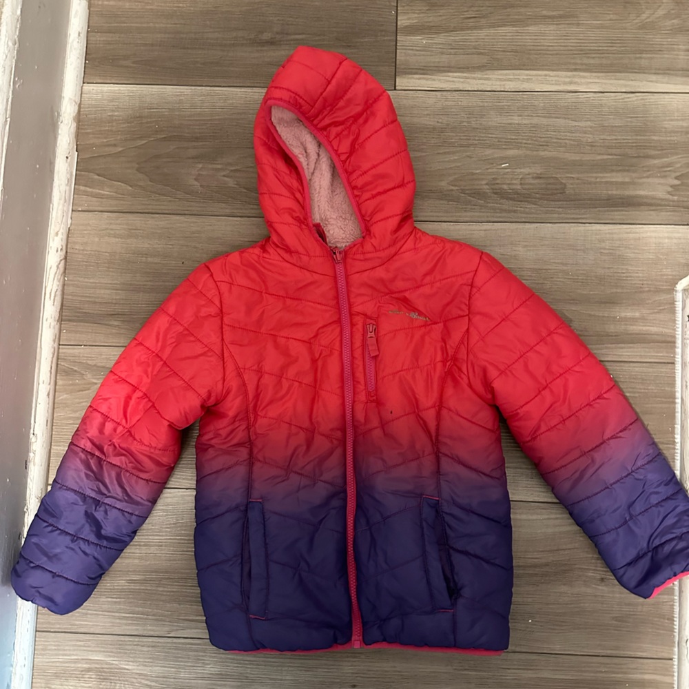 Reversible girl coat/jacket. Pink and purple